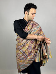 Pashmina Men's Handloom Kashmiri Kalamkari Shawl