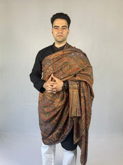 Pashmina Men's Handloom Kashmiri Kalamkari Shawl