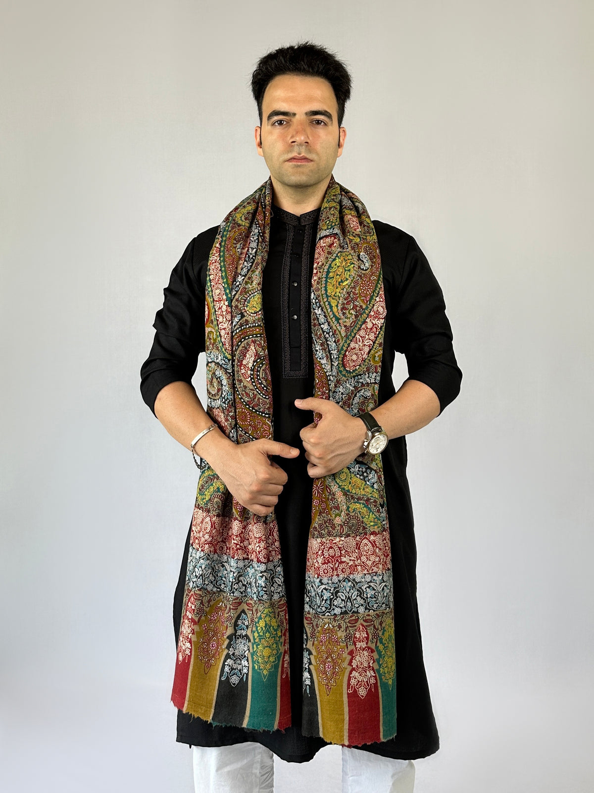 Pashmina Unisex Handloom Kashmiri Kalamkari Shawl