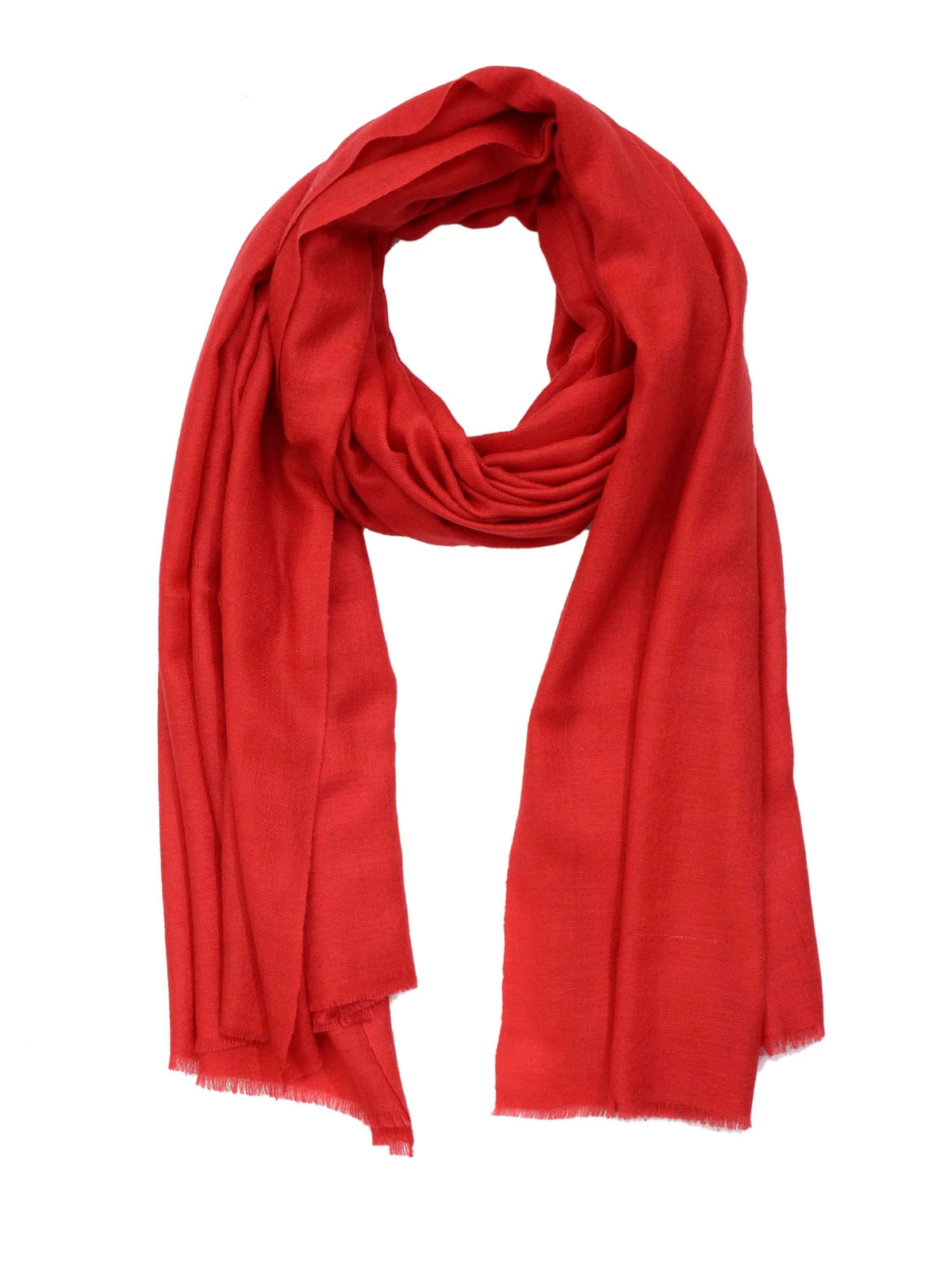 Pashmina Handloom Solid Shawl - Red