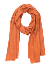 Pashmina Handloom Solid Shawl - Tangerine